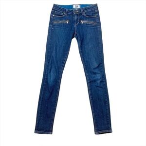 PAIGE Indio Zip skinny blue jeans sz 24